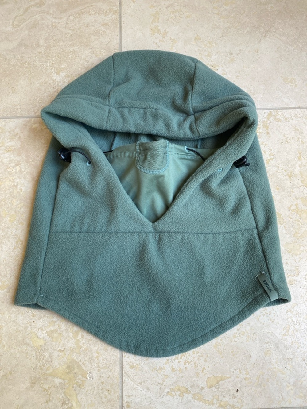 fleece ski balaclava (over the helmet)
